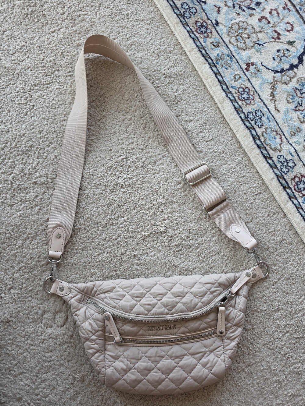 MZ Wallace Cream Quilted Crosby Crossbody Sling - Picture 5 of 13